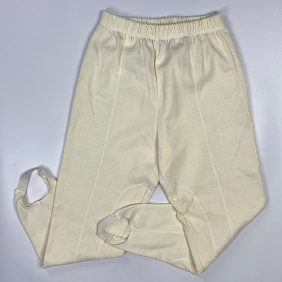 Vintage Jeremy Beau By Golden Touch Off White Stirrup Pants Size Large 80s - Picture 1 of 12